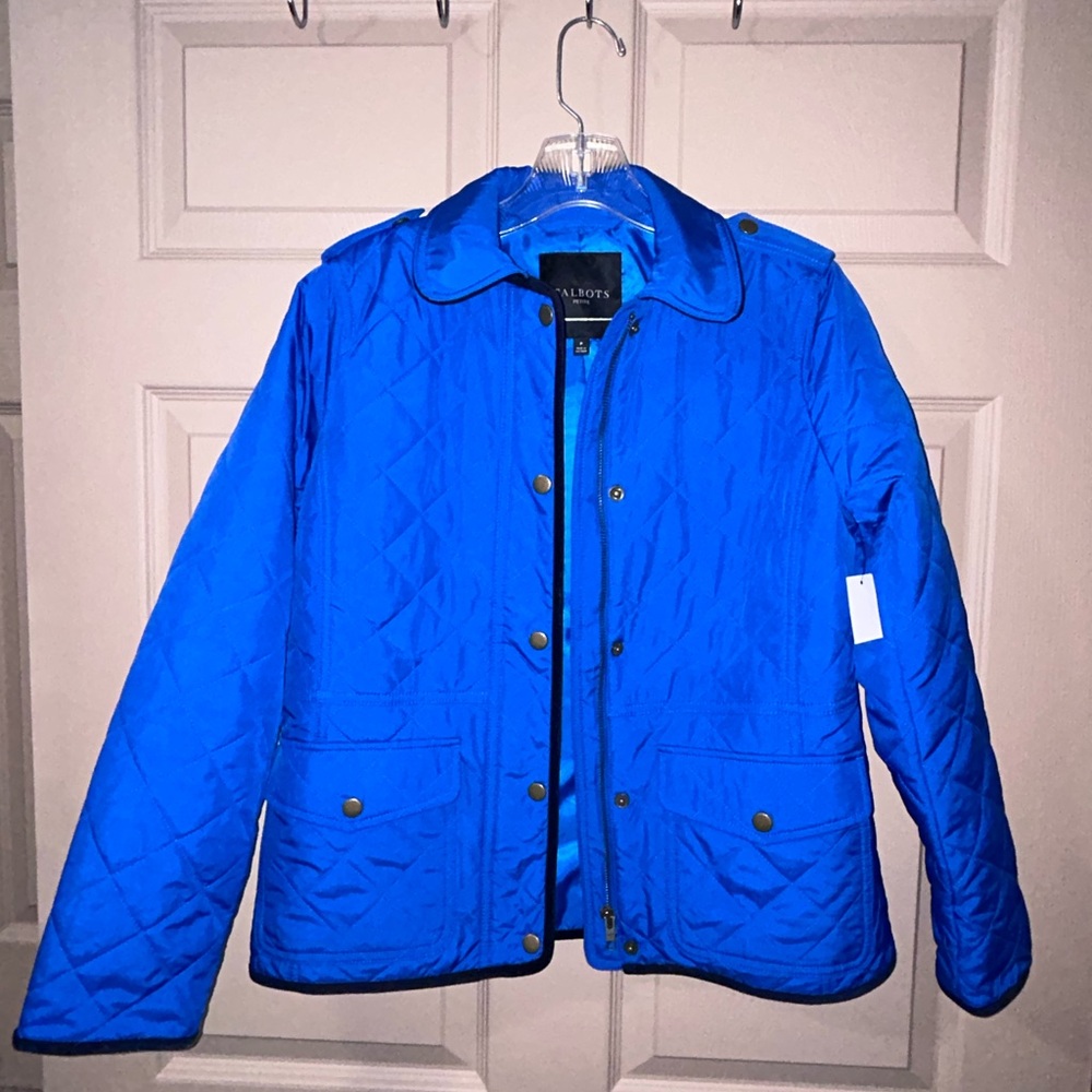 Talbots QUILTED BARN‎ JACKET Royal Blue Petite NWT